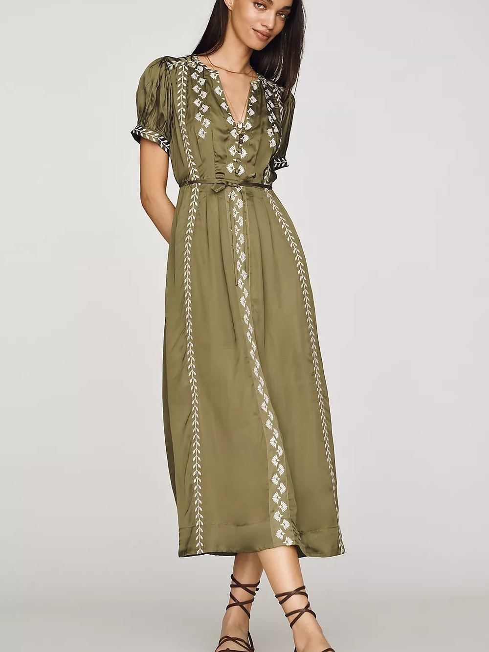 By Anthropologie Olive Midi Dress
